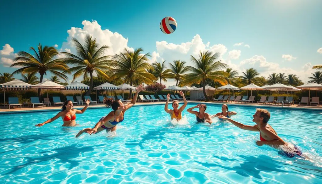 poolside volleyball