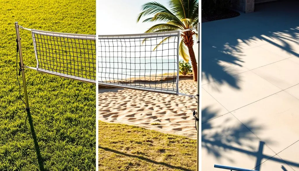 Portable Volleyball Net System on Different Surfaces