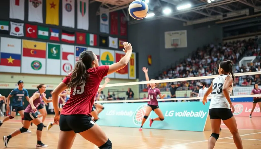 Players enjoying a volleyball league match